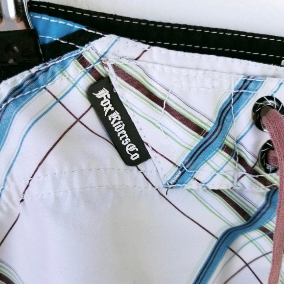 FOX Men's White Blue Board Swim Shorts 30 - Picture 7 of 7